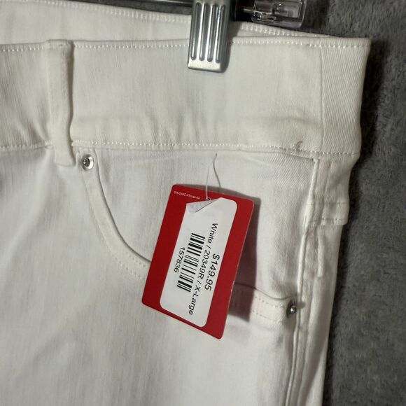 NWT Spanx Pants Women XL Flare Jeans White Stretch Pull On 20349R Slimming - Picture 3 of 12